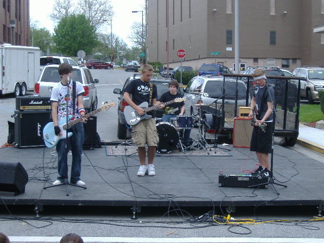 The four-piece band Losing 76 was among the entertainers on the Court Street Stage.